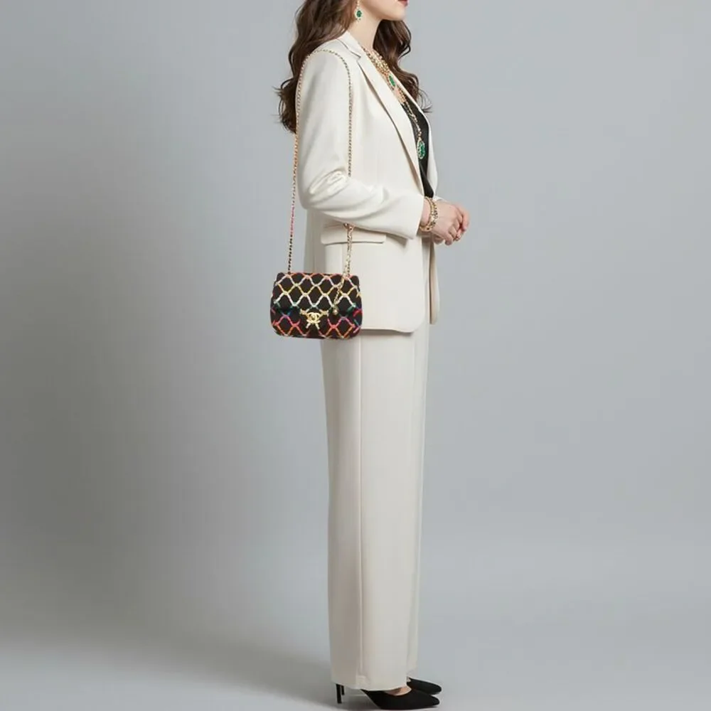 Chanel Pearl Crush Mini Multicolor Tweed Square Flap Bag - Picture 2 of 7